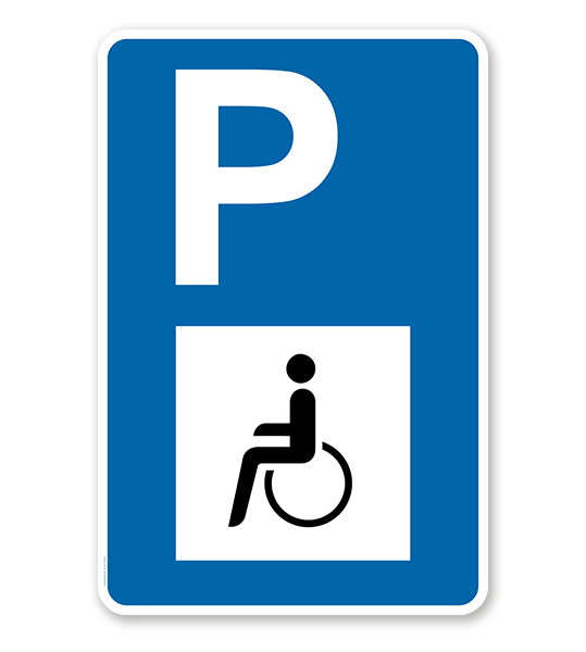 Parkplatzschild - Behinderte - mit Behindertensymbol – P