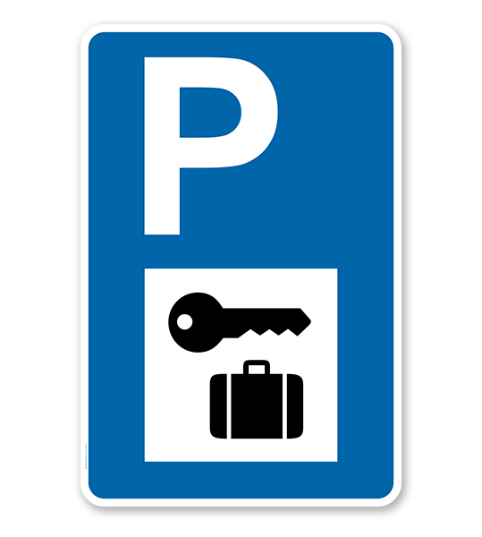 Parkplatzschild - Gepäckschließfach - mit Symbol – P