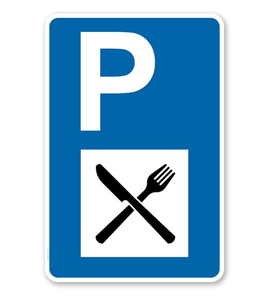 Parkplatzschild - Autobahngasthaus - Gastronomie - mit Zeichen VZ 365-56 – P