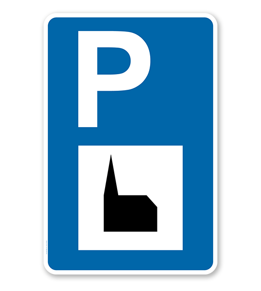 Parkplatzschild - Autobahnkapelle / Kirche - mit Zeichen VZ 365-59 – P