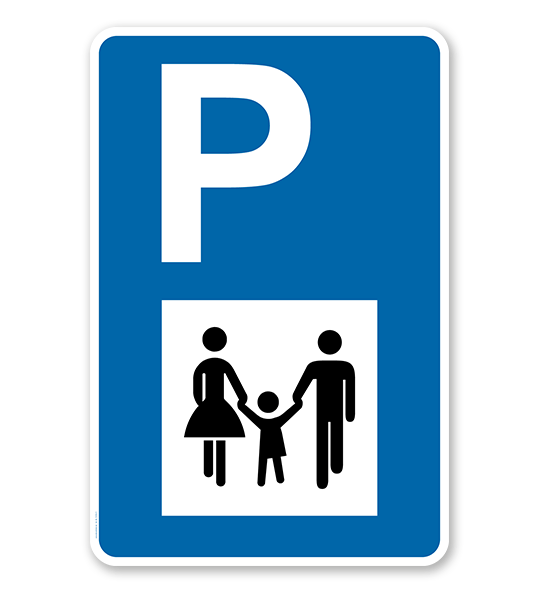 Parkplatzschild - Eltern mit Kind - mit Symbol – P