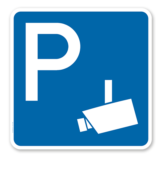 Parkplatzschild Videoüberwacht - quadratisch - P