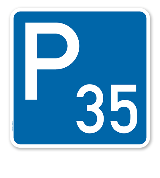 Parkplatzschild mit Nummerierung nach Wunsch - quadratisch - P