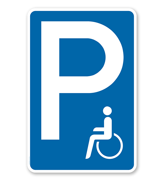 Parkplatzschild für Behinderte – P
