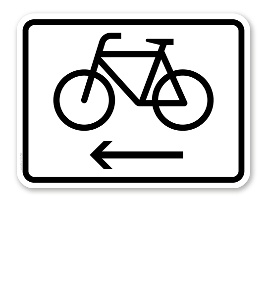 Zusatzschild Fahrräder linksweisend – Verkehrsschild VZ 2201