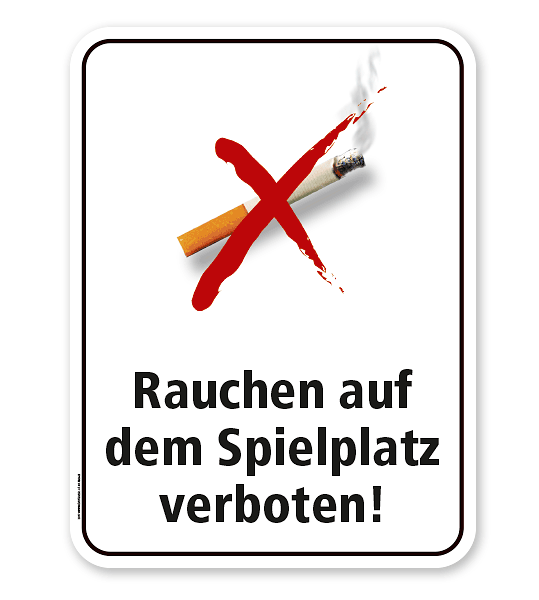 Schild Rauchen auf dem Spielplatz verboten – PB