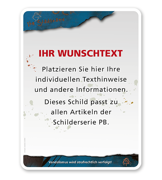 Spielplatz - Individuelles Zusatzschild 2 - blau - PB