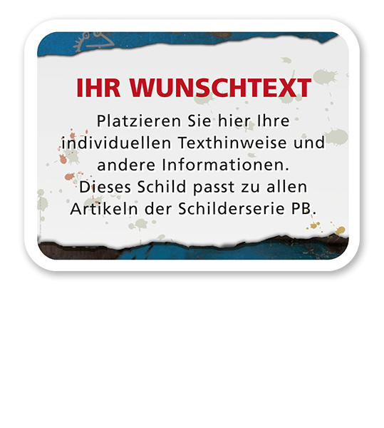Spielplatz - Individuelles Zusatzschild - blau - PB