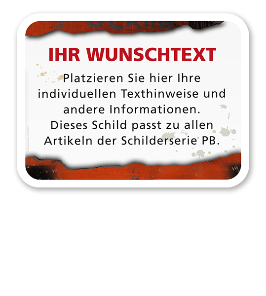 Spielplatz - Individuelles Zusatzschild - rot - PB