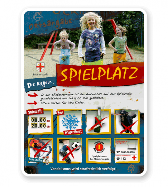 Spielplatzschild Spielplatz 8P - PB