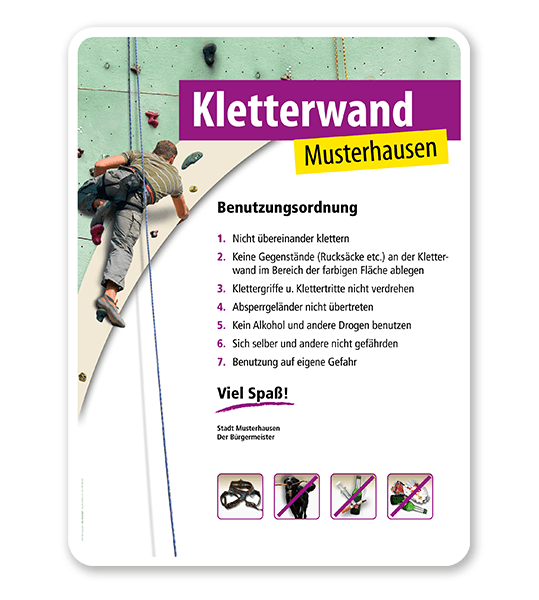 Schild Kletterwand / Kletterpark 2 4P - PV