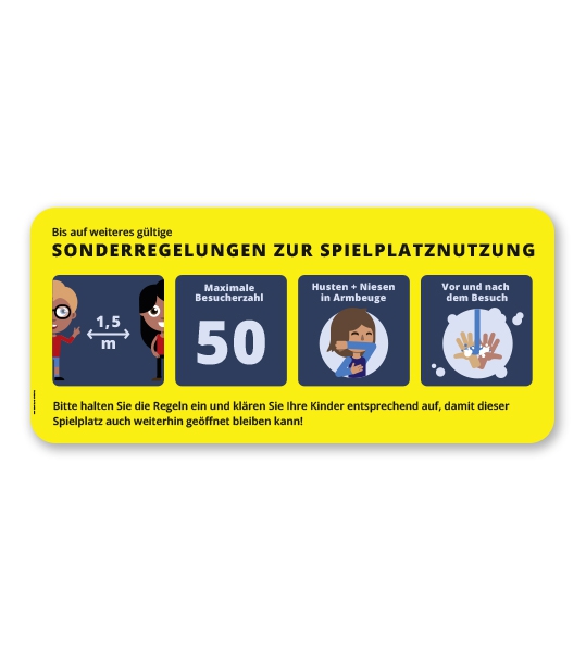 Hinweisschild „Sonderregelungen zur Spielplatznutzung“ - SCH-KSP-01