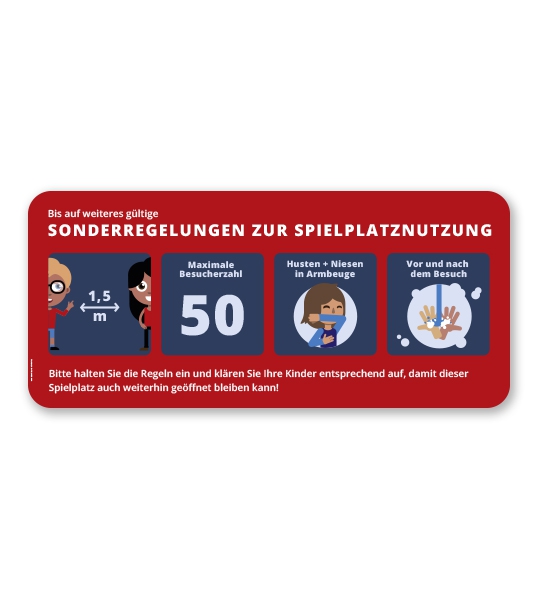 Hinweisschild „Sonderregelungen zur Spielplatznutzung“ - SCH-KSP-02