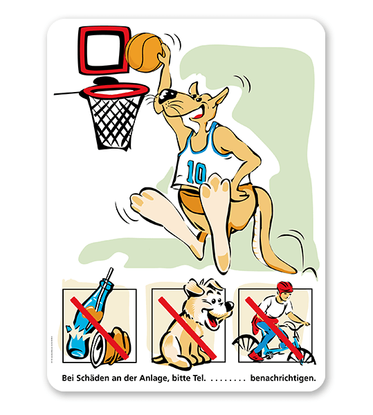 Spielplatzschild Basketball - Känguru 3P - SHB