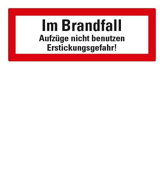Brandschutzschild Im Brandfall Aufzüge nicht benutzen nach DIN 4066