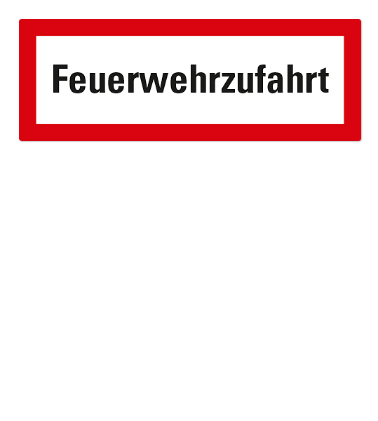 Brandschutzschild Feuerwehrzufahrt nach DIN 4066