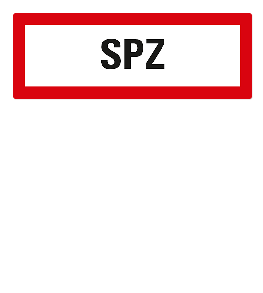 Brandschutzschild SPZ Sprinklerzentrale nach DIN 4066