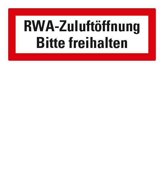 297x105 mm Schild RWA Alu 