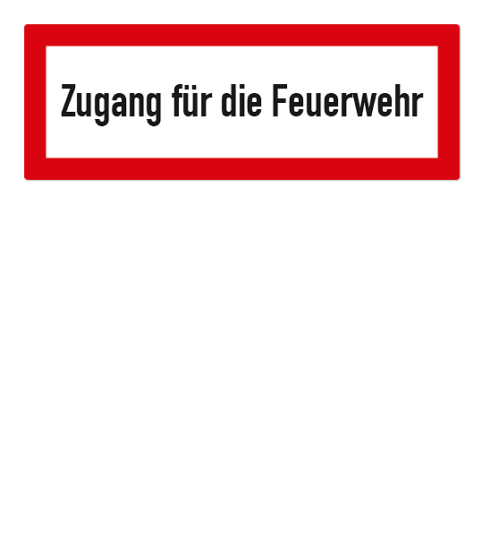 Brandschutzschild Zugang für die Feuerwehr nach DIN 4066