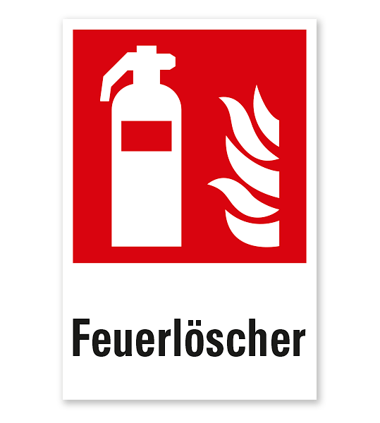 Brandschutzzeichen Feuerlöscher nach DIN EN ISO 7010 - F 001 - Kombi