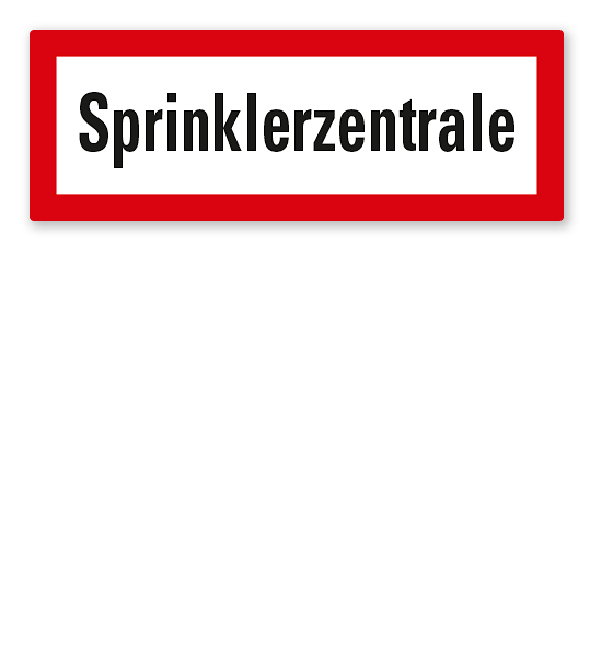 Brandschutzschild Sprinklerzentrale nach DIN 4066
