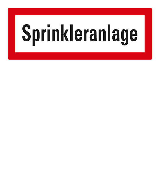 Brandschutzschild Sprinkleranlage nach DIN 4066