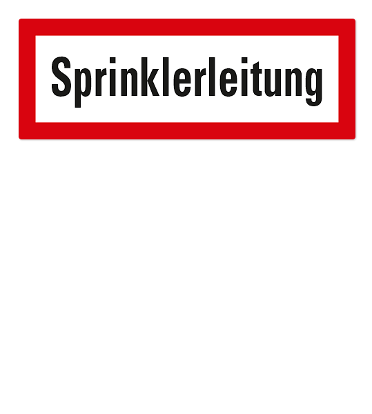 Brandschutzschild Sprinklerleitung nach DIN 4066