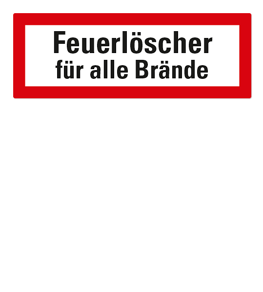 Brandschutzschild Feuerlöscher für alle Brände nach DIN 4066