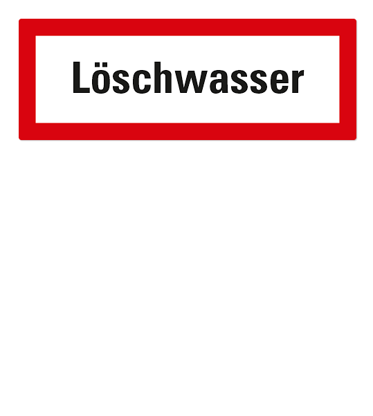 Brandschutzschild Löschwasser nach DIN 4066