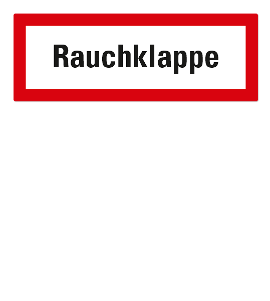 Brandschutzschild Rauchklappe nach DIN 4066