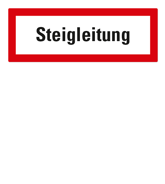Brandschutzschild Steigleitung nach DIN 4066