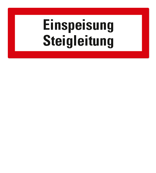 Brandschutzschild Einspeisung Steigleitung nach DIN 4066