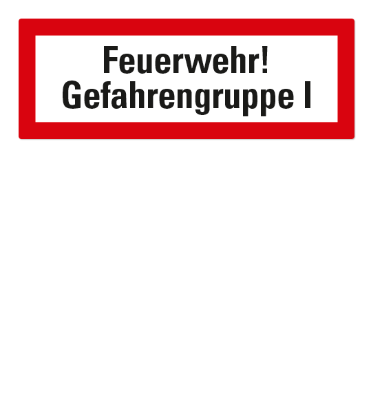 Brandschutzschild Feuerwehr-Gefahrengruppe I nach DIN 4066