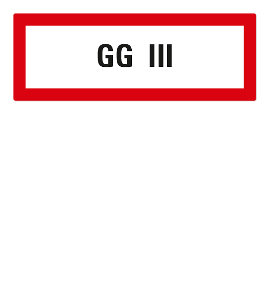 Brandschutzschild GG III nach DIN 4066