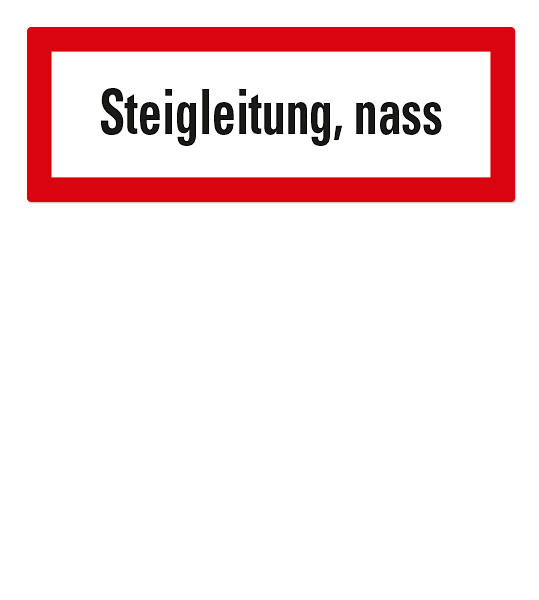 Brandschutzschild Steigleitung, nass für Feuerwehr nach DIN 4066