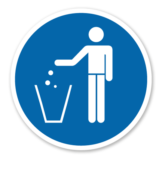 Gebotszeichen Müll ordnungsgemäß entsorgen