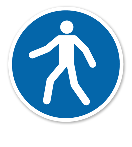 Gebotszeichen Fußgängerweg benutzen nach DIN EN ISO 7010 - M 024
