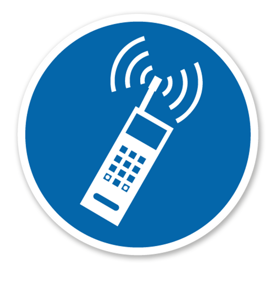 Gebotszeichen Handy (Mobiltelefon) erlaubt