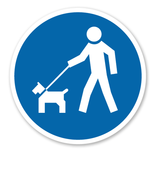 Gebotszeichen Hunde an die Leine