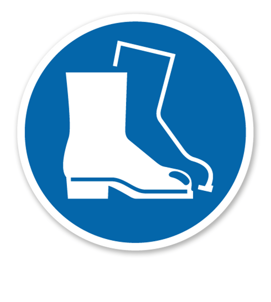 Gebotszeichen Fußschutz benutzen nach DIN EN ISO 7010 - M 008