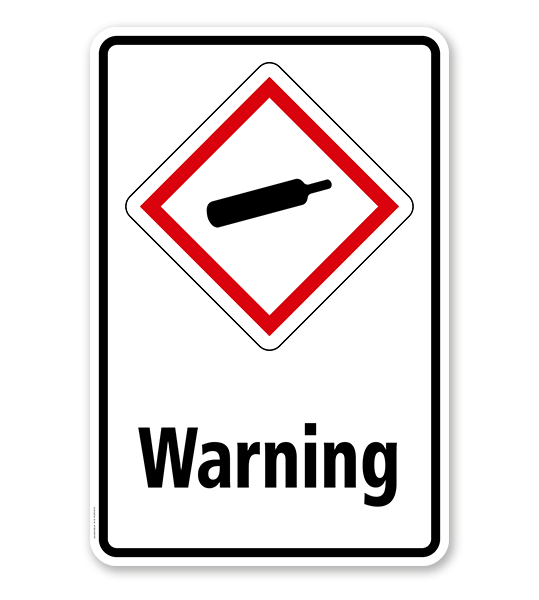 GHS - Schild Warning, Gase unter Druck