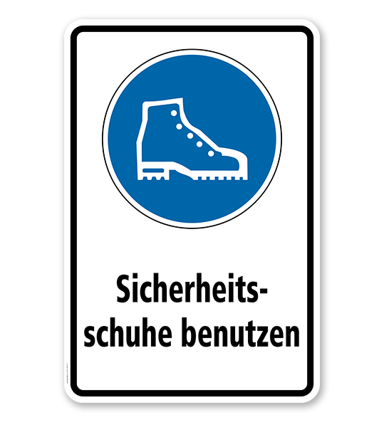 Gebotsschild Sicherheitsschuhe benutzen