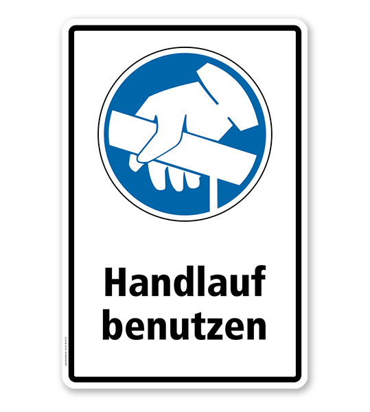 Gebotsschild Handlauf benutzen