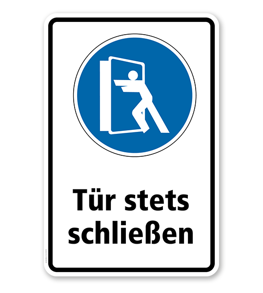 Gebotsschild Tür stets schließen