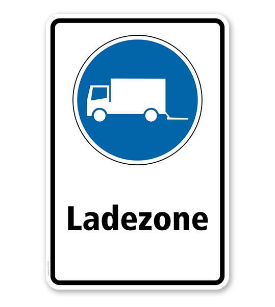 Gebotsschild Ladezone