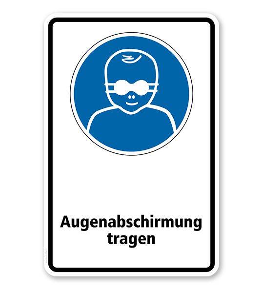 Gebotsschild Kleinkinder durch Augenabschirmung schützen nach DIN EN ISO 7010