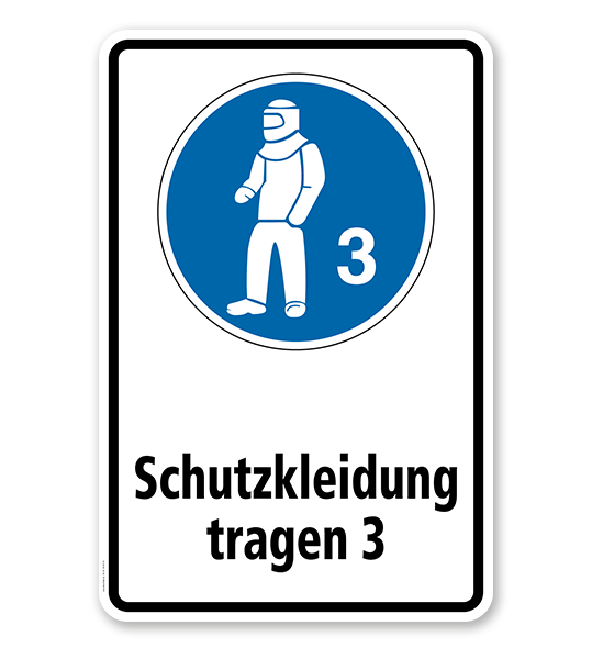 Gebotsschild Schutzkleidung tragen 3