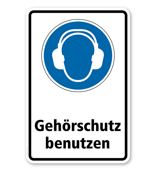 Gebotsschild Gehörschutz benutzen nach DIN EN ISO 7010