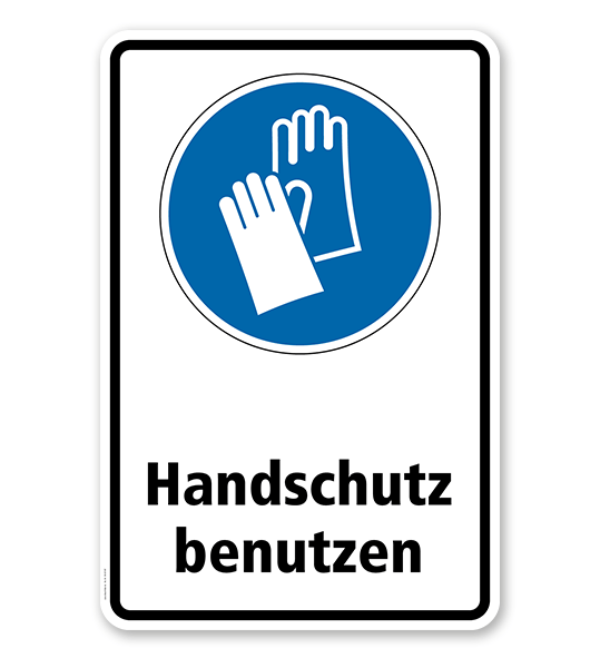 Gebotsschild Handschutz benutzen nach DIN EN ISO 7010