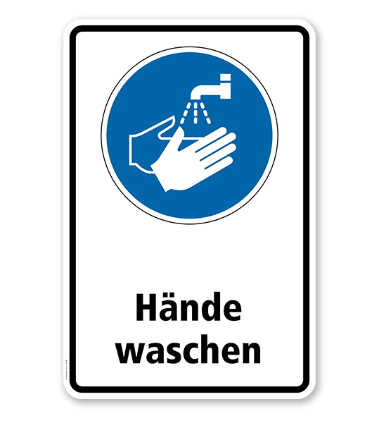Gebotsschild Hände waschen nach DIN EN ISO 7010